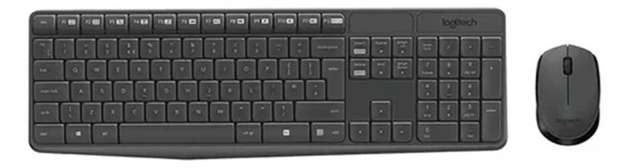 Teclado+Mouse Logitech Wireless MK235 Grey