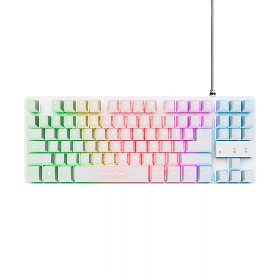 Combo Teclado TKL+Mouse+Pad Trust GXT 794W White