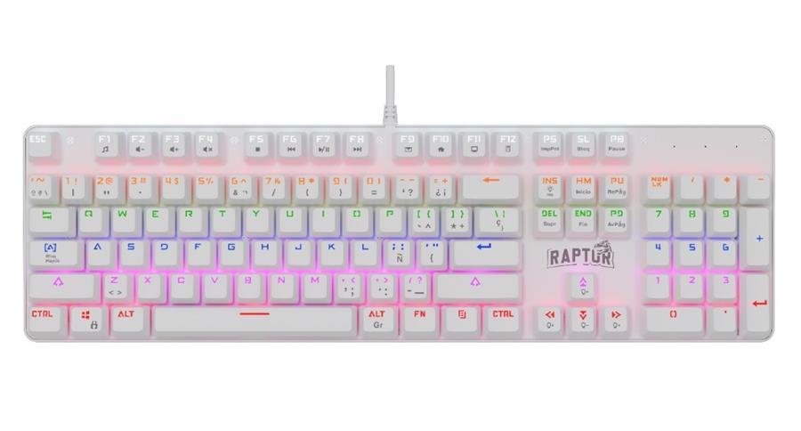 Teclado Raptor Fireclaw M104 Full Size Switch RED White