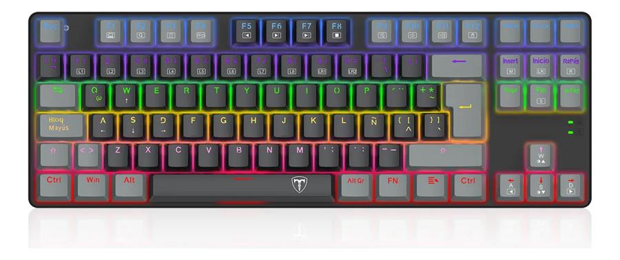 Teclado TDagger Bora TGK313 Rainbow RED MEC TKL black/Grey