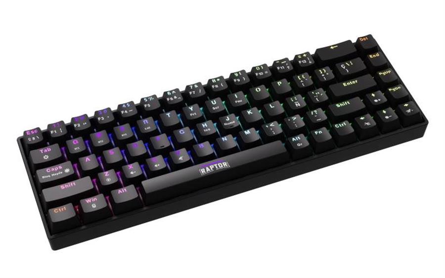 Teclado Raptor Fireclaw M68 60% Switch RED Wireless