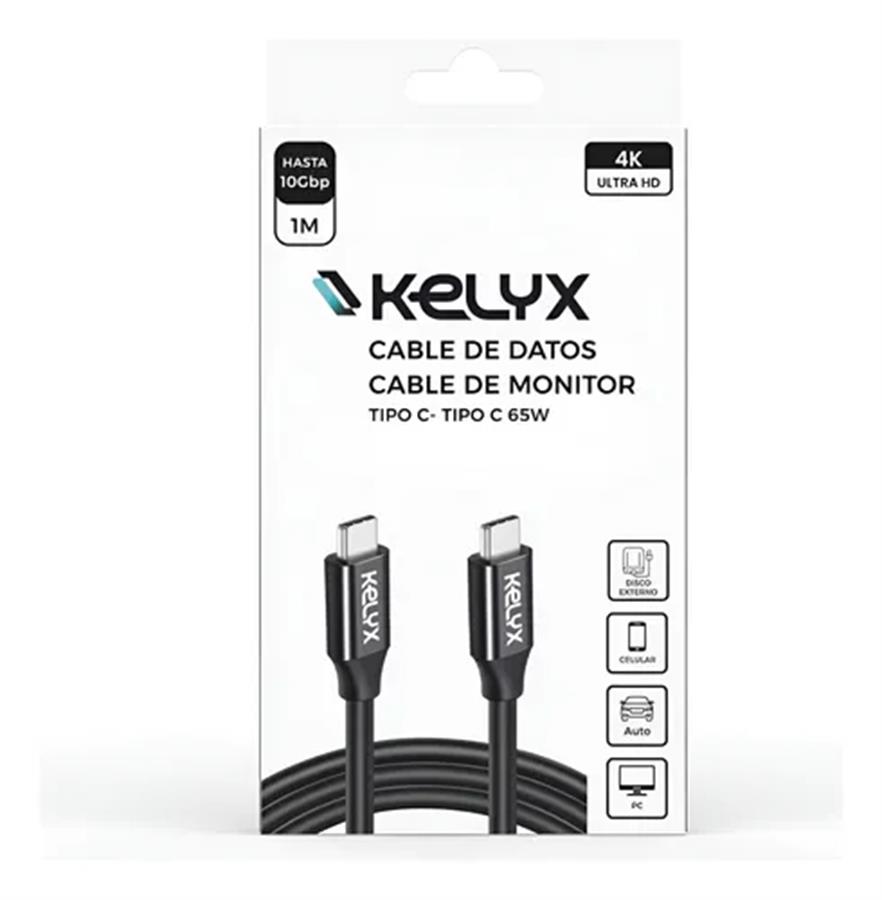 Cable Kelyx USB Type C a Type C 65W / 10Gbp 4K ULTRA HD